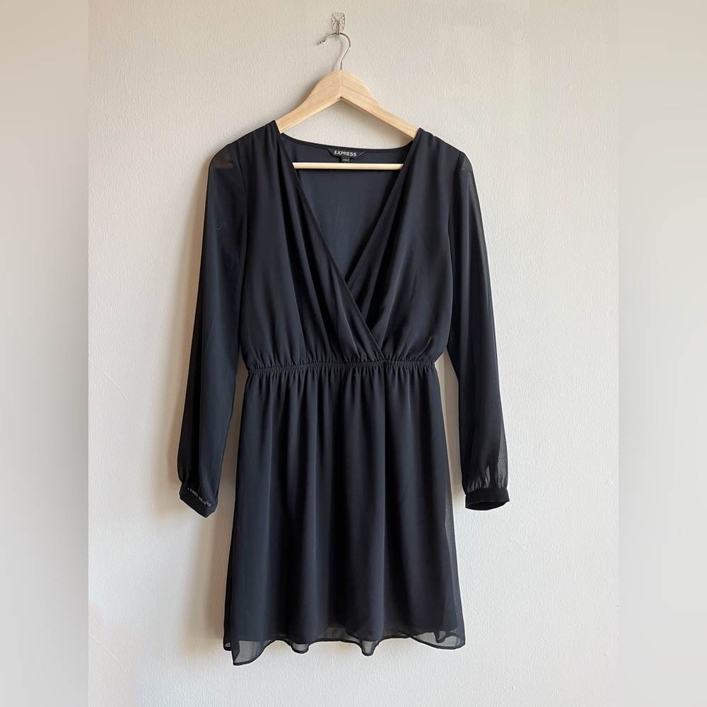 Express Long Sleeve Black Dress